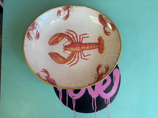 Large Lobster Handmade Decoupage Platter