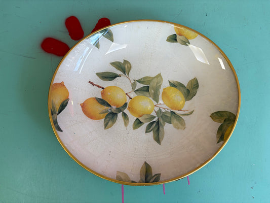 Large Lemons Handmade Decoupage Platter
