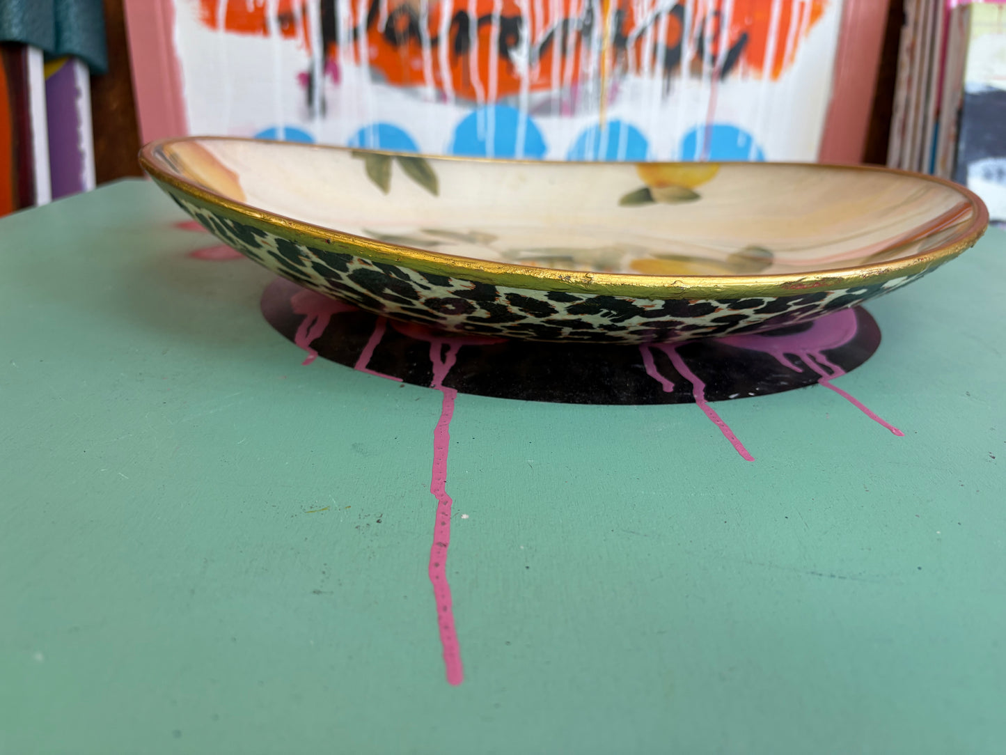 Large Lemons Handmade Decoupage Platter