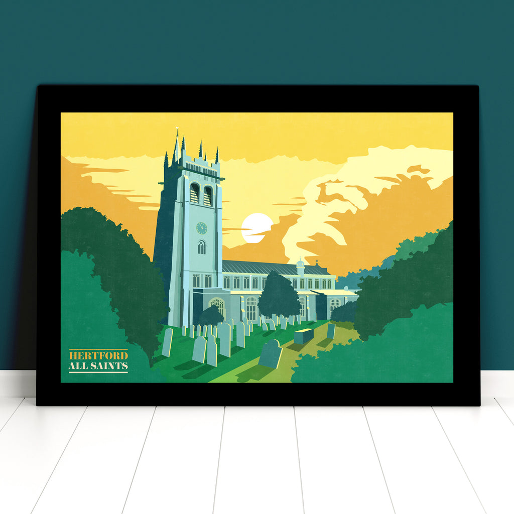 Graphic image of Hertford All Saints church by Paul Crowley